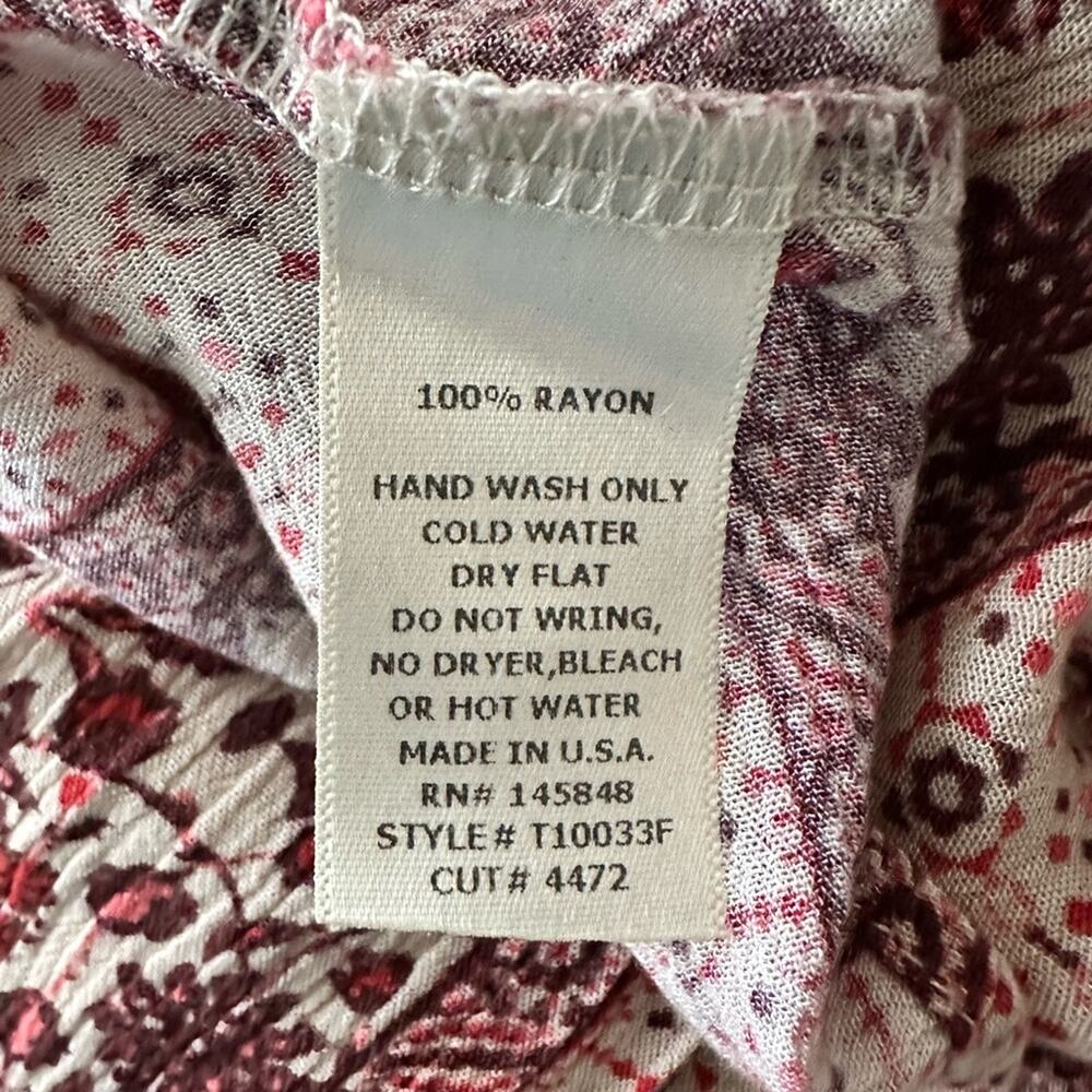 Alya rustic red floral boho blouse size small - Picture 3 of 6